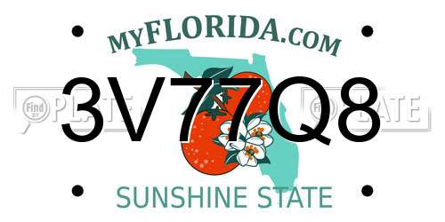 3V77Q8 Florida License Plate