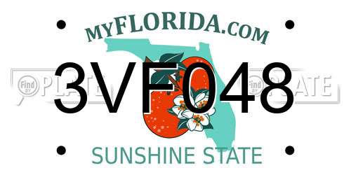 3VF048 Florida License Plate