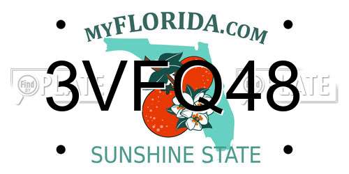 3VFQ48 Florida License Plate
