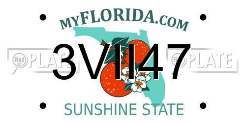 3VII47 Florida License Plate