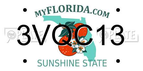3VQC13 Florida License Plate