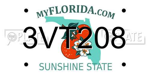 3VT208 Florida License Plate