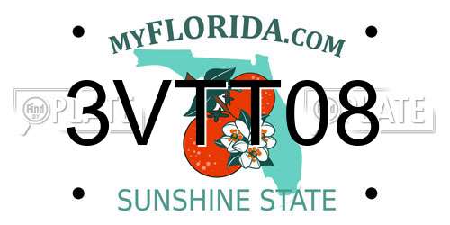 3VTT08 Florida License Plate
