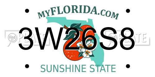 3W26S8 Florida License Plate