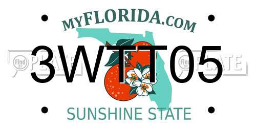 3WTT05 Florida License Plate