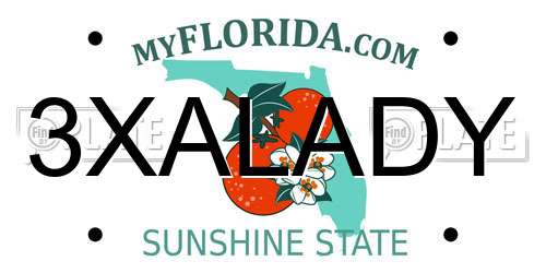 3XALADY Florida License Plate