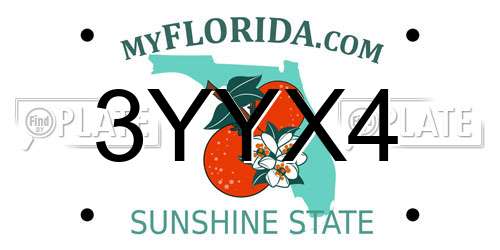 3YYX4 Florida License Plate