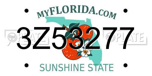 3Z53277 Florida License Plate