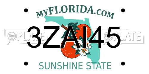 3ZAI45 Florida License Plate