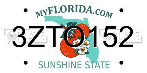 3ZTO152 Florida License Plate