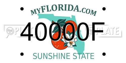 40000F Florida License Plate