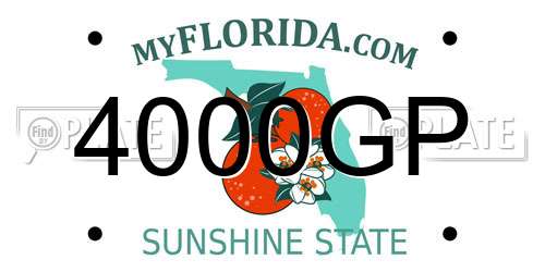 4000GP Florida License Plate