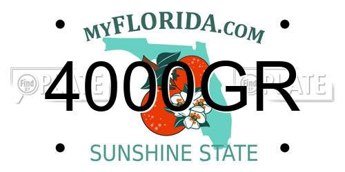 4000GR Florida License Plate