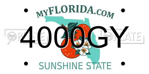 4000GY Florida License Plate