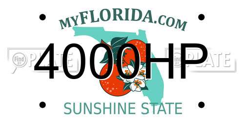 4000HP Florida License Plate