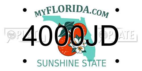 4000JD Florida License Plate