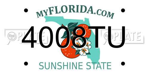 4008TU Florida License Plate