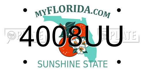 4008UU Florida License Plate