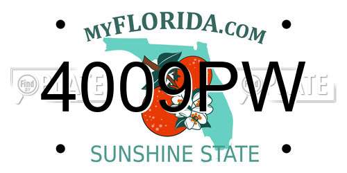 4009PW Florida License Plate