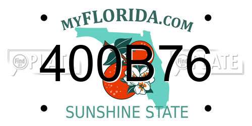400B76 Florida License Plate