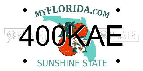 400KAE Florida License Plate