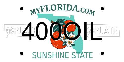 400OIL Florida License Plate