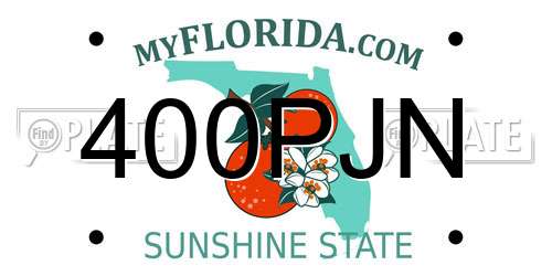 400PJN Florida License Plate
