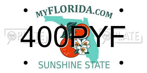 400PYF Florida License Plate