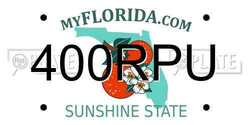 400RPU Florida License Plate