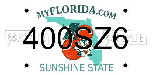 400SZ6 Florida License Plate