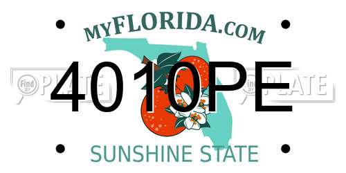4010PE Florida License Plate