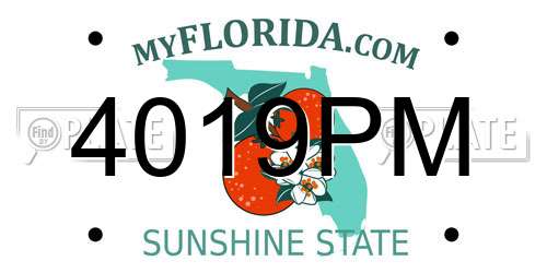 4019PM Florida License Plate