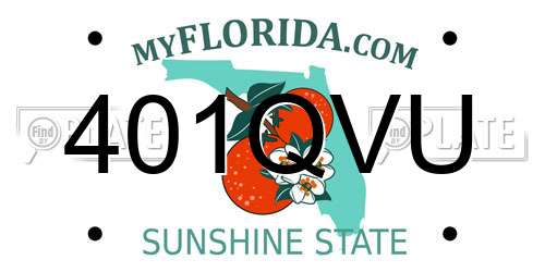 401QVU Florida License Plate