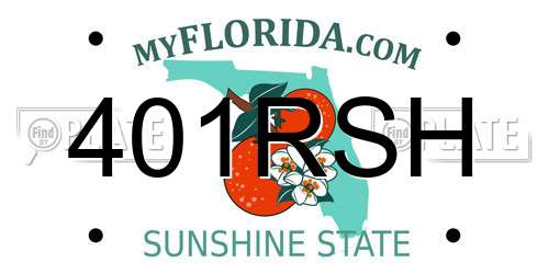 401RSH Florida License Plate