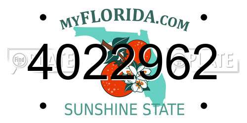 4022962 Florida License Plate