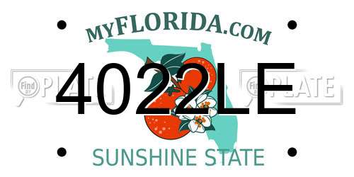 4022LE Florida License Plate
