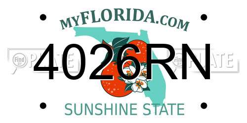 4026RN Florida License Plate