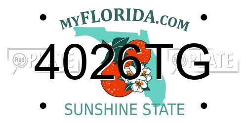 4026TG Florida License Plate
