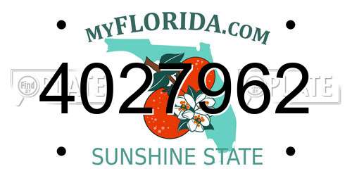 4027962 Florida License Plate