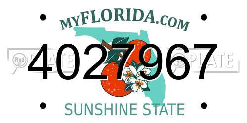 4027967 Florida License Plate