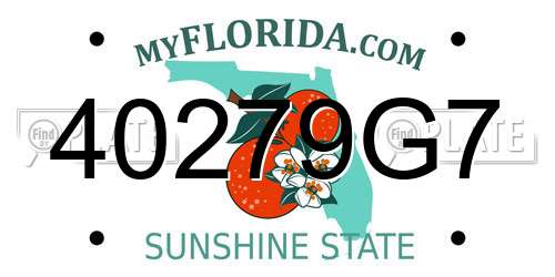 40279G7 Florida License Plate