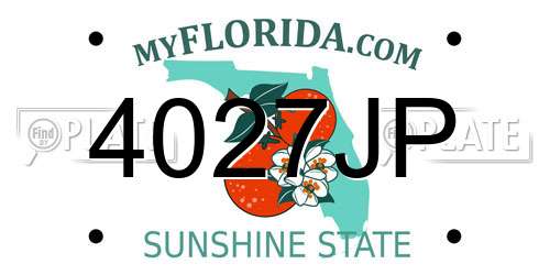 4027JP Florida License Plate