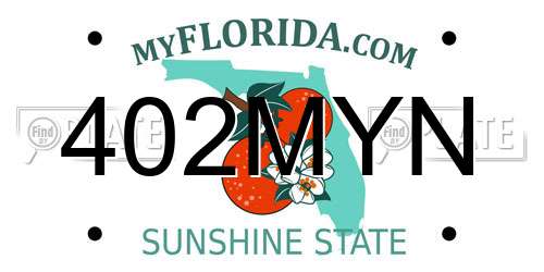 402MYN Florida License Plate