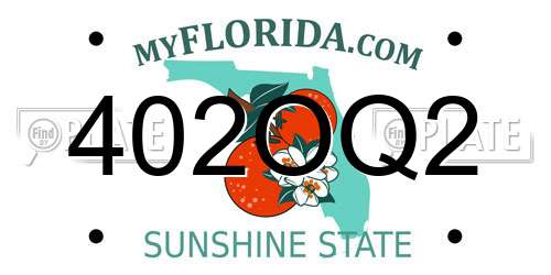 402OQ2 Florida License Plate