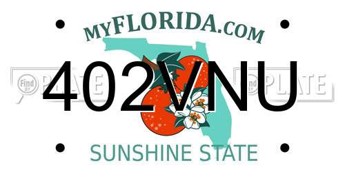 402VNU Florida License Plate