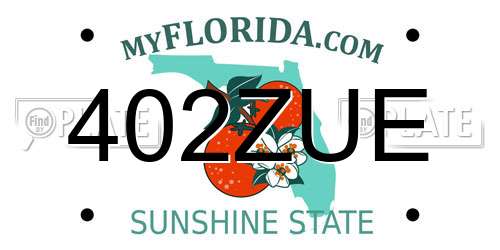 402ZUE Florida License Plate