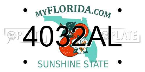 4032AL Florida License Plate