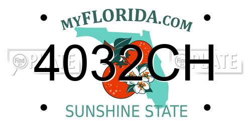 4032CH Florida License Plate