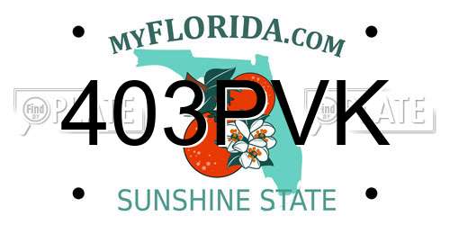 403PVK Florida License Plate