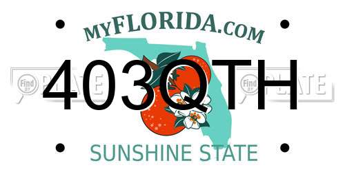 403QTH Florida License Plate
